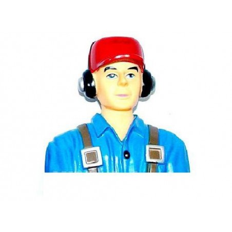 PILOTO 1/6 AZUL GORRA ROJA 100X85X44MM