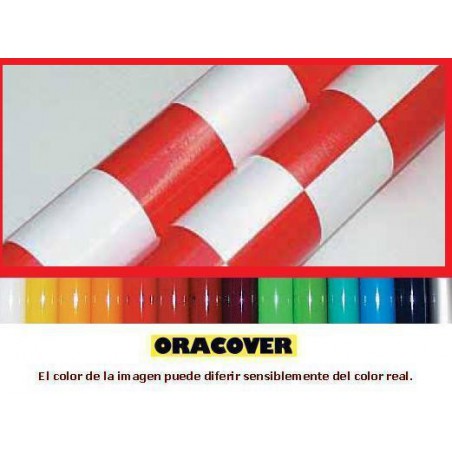 ORACOVER CUADROS ROJO/BLANCO GRANDE 52 0,5m ojoo
