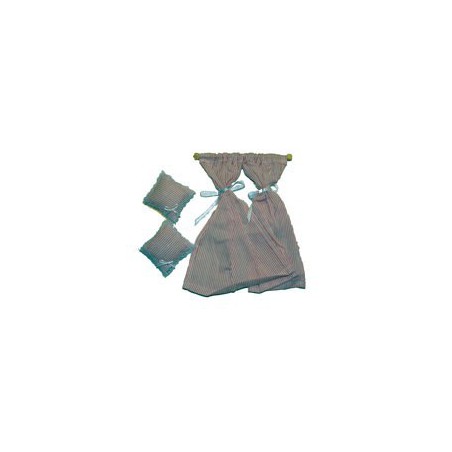 ZZ CORTINAS ROSA/BLANCO C/ COJINES