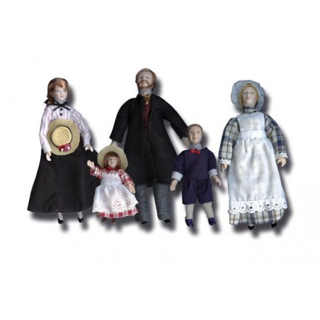 zz FAMILIA 5 PERSONAJES PORCELANA *
