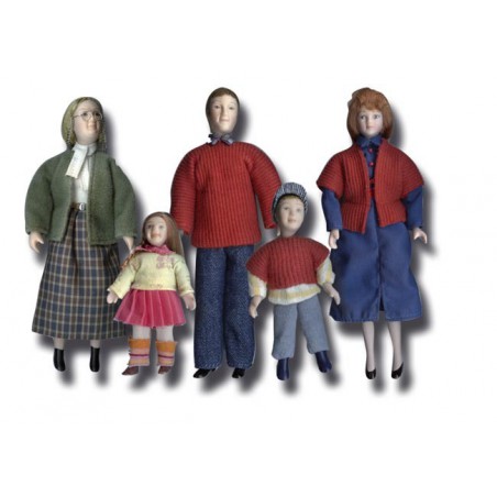 zz FAMILIA 4 PERSONAJES PORCELANA