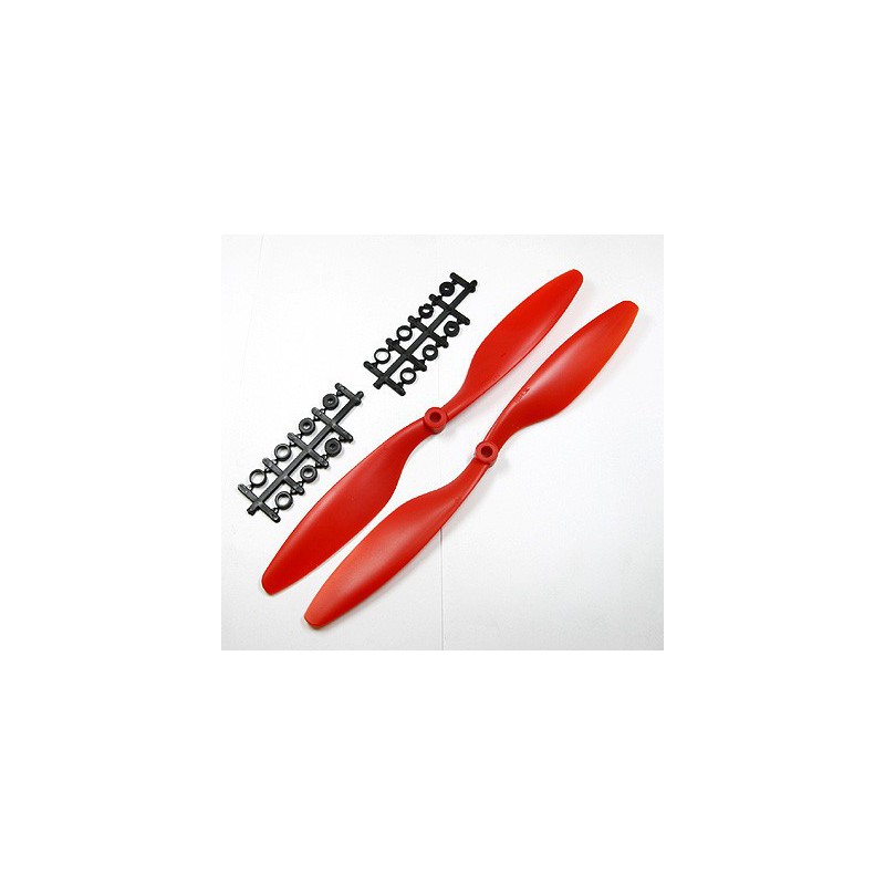 JUEGO HELICES ELECTRICAS 8X4.5 SF NORMAL/PUSHER ROJO