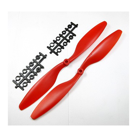JUEGO HELICES ELECTRICAS 8X4.5 SF NORMAL/PUSHER ROJO
