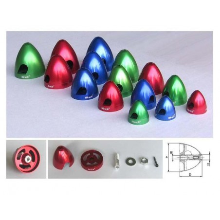 CONO ALUMINIO ELECTRICO 29MM EJE 3MM M5 ROJO MIRACLE