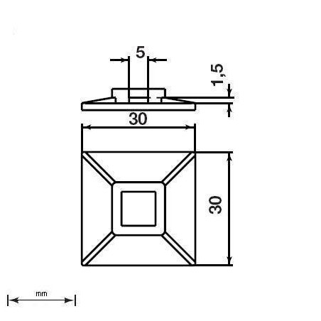 ORGANIZADOR DE CABLES 30X30MM (100) V.U.