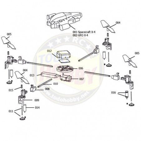 REPUESTO SPACECRAFT X4 - ADAPTADOR HÉLICE