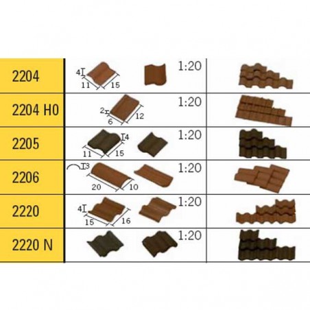 TEJA ROMANA NEGRA PEQUEÑA (150uds. aprox.) AEDES