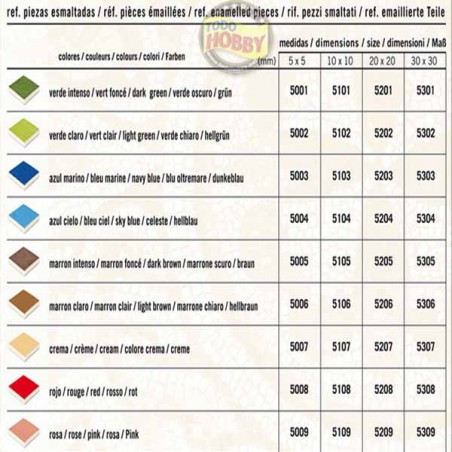 TESELA ESMALTADA 10X10mm MARRON INT. (100u. aprox.) AEDES