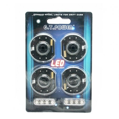 JUEGO LUCES PARA LLANTA COCHE 1:10 BLANCO (4 UDS)