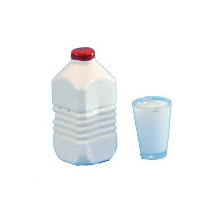 BOTELLA Y VASO DE LECHE