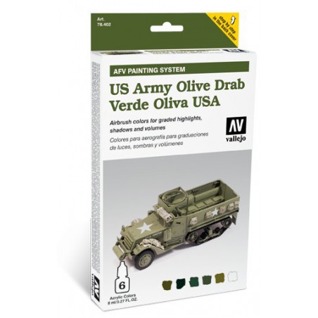 CONJUNTO PINTURA AFV VERDE OLIVA US VALLEJO