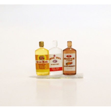 BOTELLAS DE WHISKEY 3PZAS.