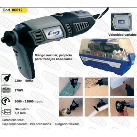 TALADRO 170W + 190 ACCESORIOS