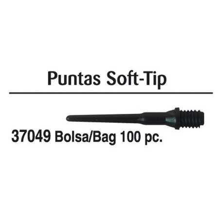 PUNTAS SOFT-TIP "KEY-S" NEGRO 2BA