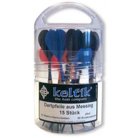 DARDOS PUNTA PLASTICO BOTE 15U + 30 PUNTAS