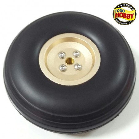 RUEDA GOMA LLANTA ALUMINO DORADO 83MM