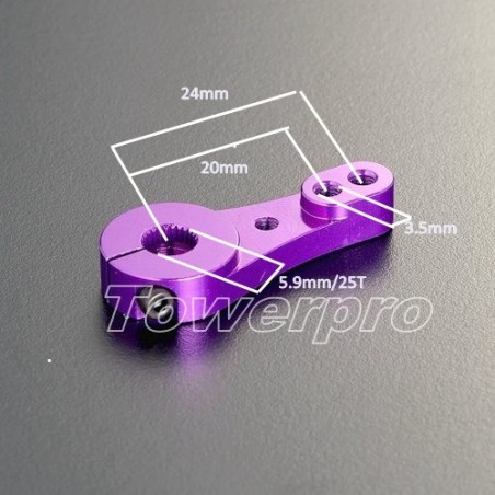 BRAZO DE SERVO ALUMINIO REFORZADO 20 y 24MM FUTABA