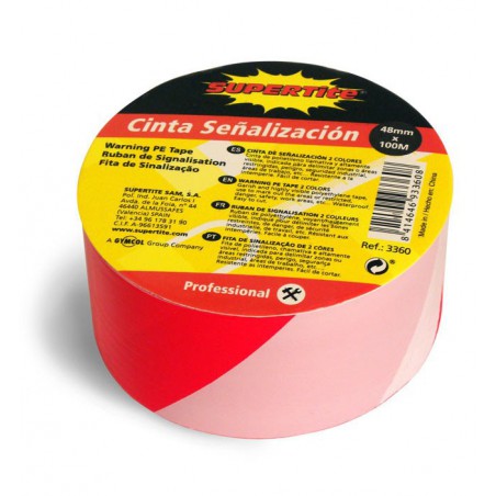 CINTA SEÑALIZACIÓN DOS COLORES 48MM X 100 METROS