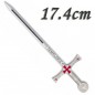 MINI ESPADA TEMPLARIO PLATA