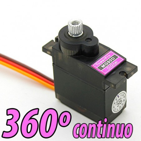 SERVO MICRO MG90 14G 2,4KG 0,09S 360º ROBOTICA