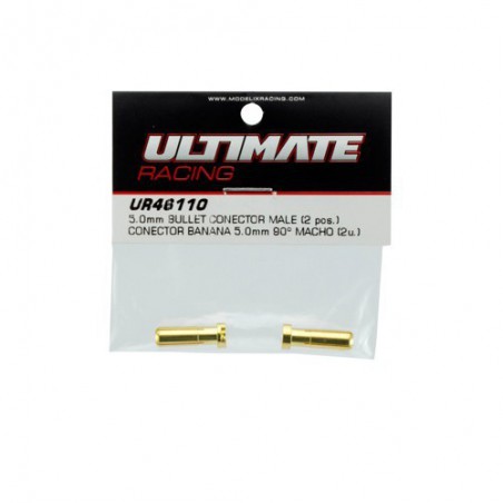 CONECTOR ORO 5mm 90 GRADOS MACHO ULTIMATE (2 unidades)