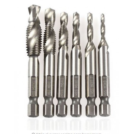 JUEGO BROCAS NEWCALOX 1/4 M3 M4 M5 M6 M8 M10 ACERO