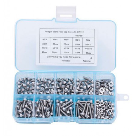 SET TORNILLERIA M3 DIN912 320UDS