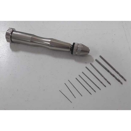 Mini taladro manual de aluminio más 10 brocas