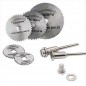 SET DE 5 DISCOS DE CORTE HSS PARA MADERA Y 2 SOPORTES