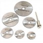 SET 6 DISCOS DE CORTE Y 1 MANDRIL PARA MADERA
