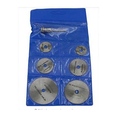 SET 6 DISCOS DE CORTE Y 1 MANDRIL PARA MADERA