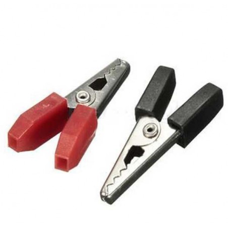 PINZAS DE COCODRILO PARA BATERIAS 2UDS-ROJO/NEGRO