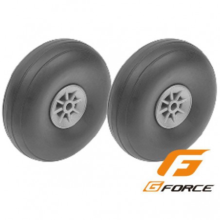 RUEDA CON GOMA 57MM EJE 3MM G-FORCE