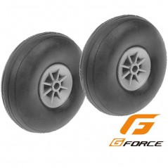 RUEDA CON GOMA 63MM EJE 4MM G-FORCE (2 UNDS)