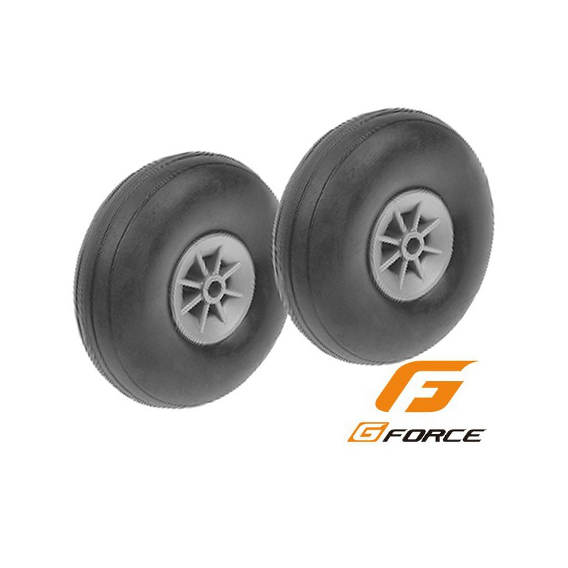 RUEDA CON GOMA 63MM EJE 4MM G-FORCE (2 UNDS)