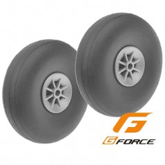 RUEDA CON GOMA 73MM EJE 4MM G-FORCE (2 UNDS)