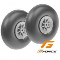 RUEDA CON GOMA 90MM EJE 4MM G-FORCE (2 UNDS)