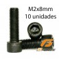 TORNILLO ALLEN CILINDRICO TEMPLADO M2X8 (10 UNIDADES) G-FORCE
