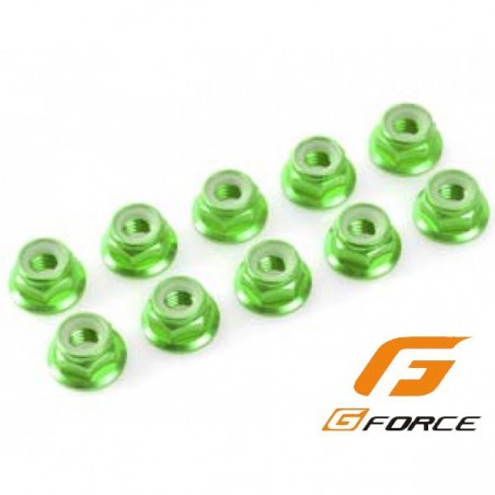 TUERCA FRENO M3 PESTAÑA VERDE 10 UNIDADES G-FORCE