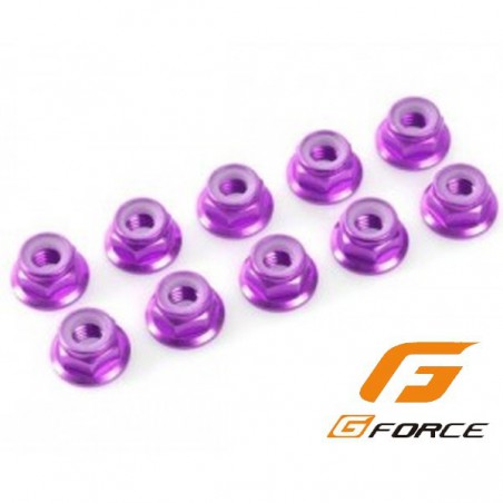 TUERCA FRENO M3 PESTAÑA MORADA 10 UNIDADES G-FORCE
