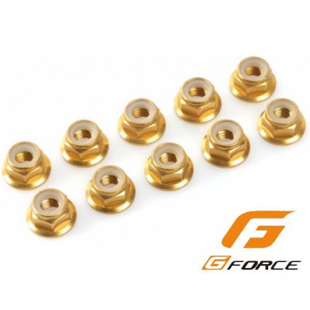 TUERCA FRENO M3 PESTAÑA DORADA 10 UNIDADES G-FORCE