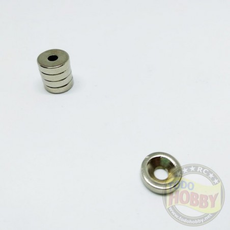 IMAN NEODIMIO 10X3MM C/AGUJERO AVELLANADO 3MM (5U)