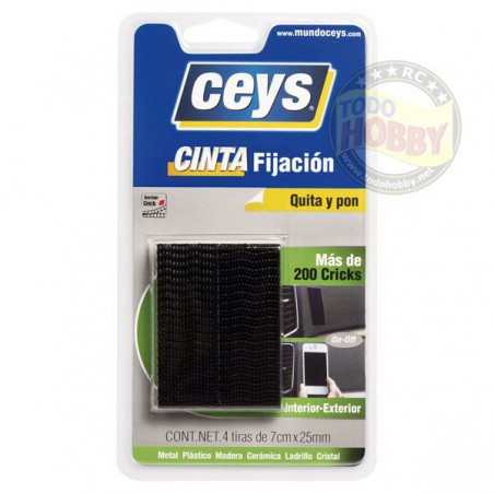 VELCRO ULTRARESIST. NEGRO 4 TIRAS 7CMX25MM CEYS