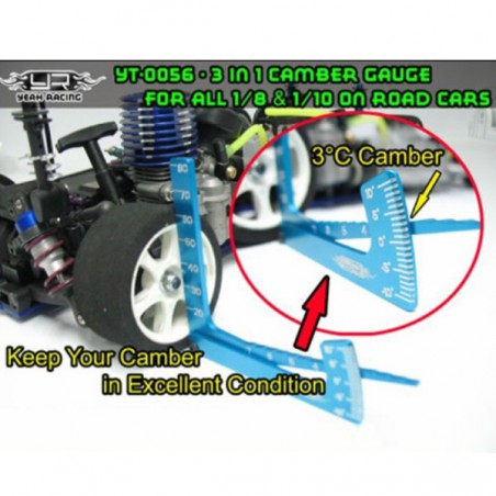 MEDIDOR ALTURA LIBRE Y CAMBER COCHE RC 1/10 y 1/8
