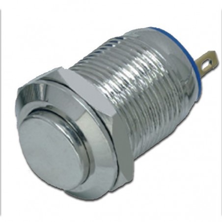 INTERRUPTOR PULSACION NEGRO 12MM TERMINAL TORNILLO