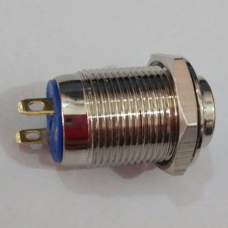 INTERRUPTOR PULSACION NEGRO 12MM TERMINAL TORNILLO