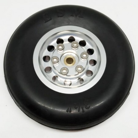 RUEDA GOMA CON LLANTA ALUMINIO CNC 89mm