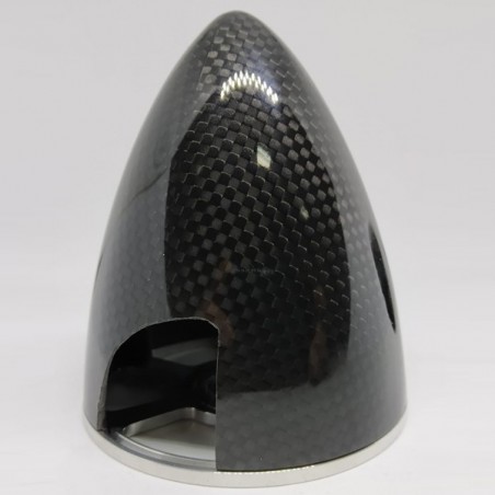CONO CARBONO 3K CON TAPA DE ALUMINIO 76MM