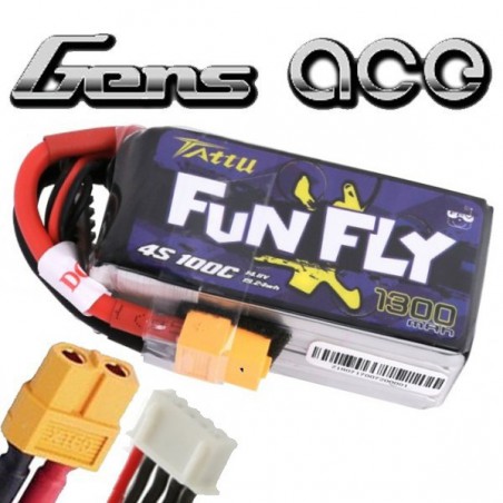 BATERIA LIPO 14.8V 1300MAH 100C FUNFLY GENS ACE