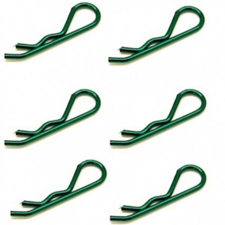 CLIPS CARROCERIA 1/8 VERDE (6 UNIDADES) FASTRAX